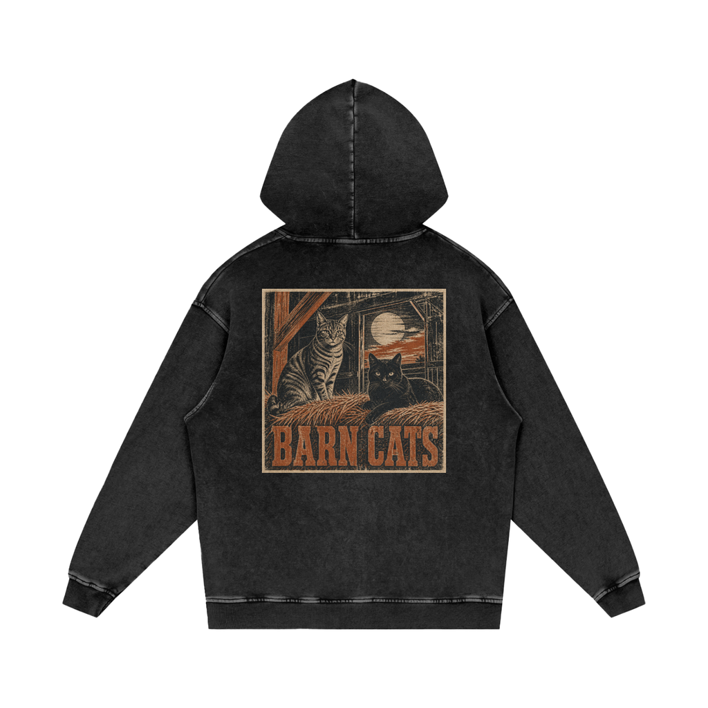 Barn Cats Snow-Washed Hoodie — Porch Dog Supply Co.