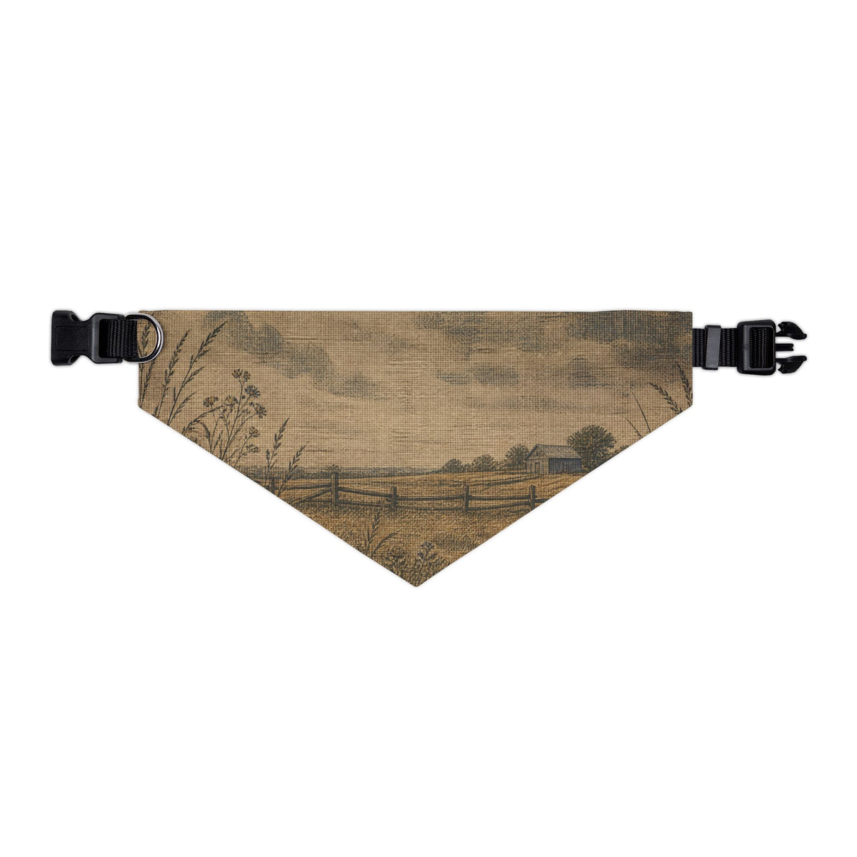 Dog Bandana Collar – Linen Field & Barn | Machine-Washable, S–XL