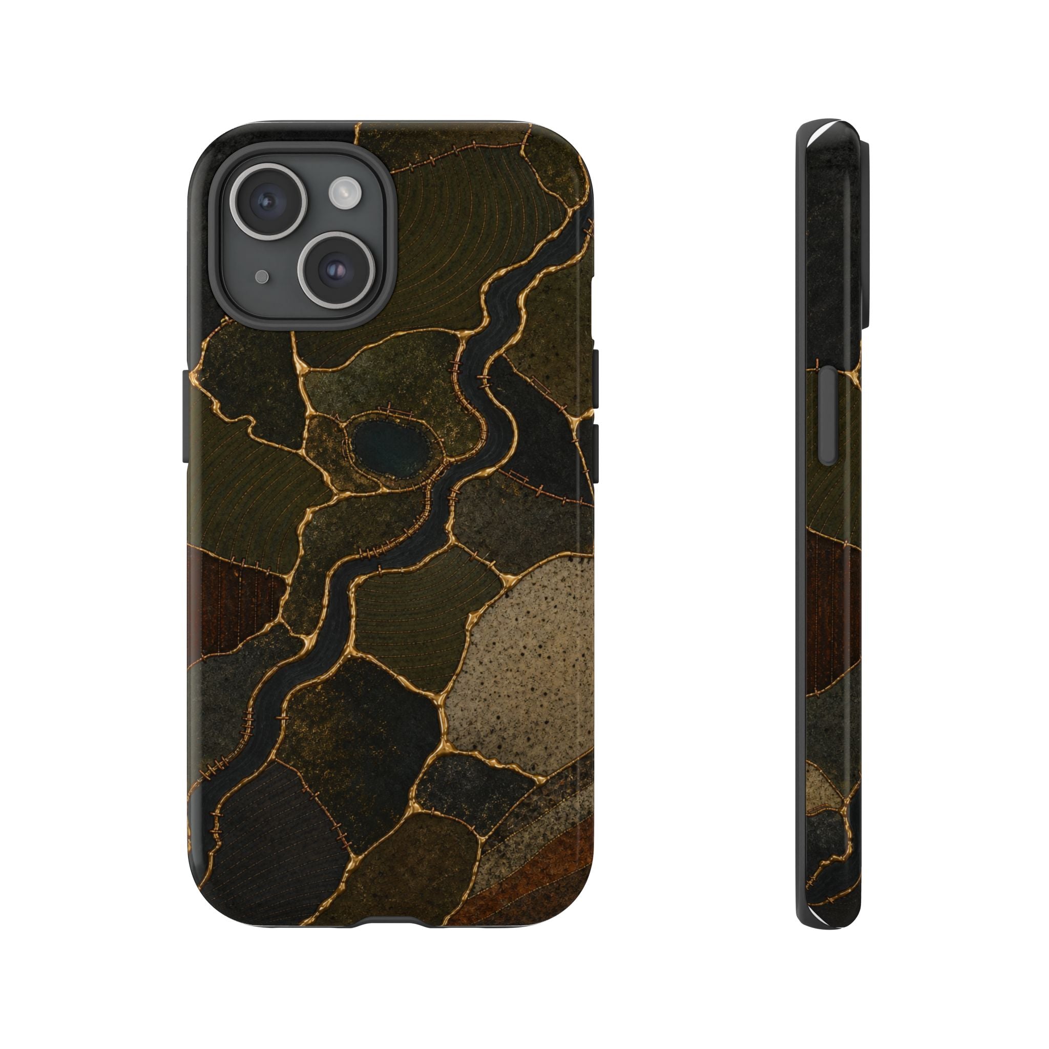 iPhone Case – Mended Ground Kintsugi | Tough Dual-Layer Case, iPhone 11–17