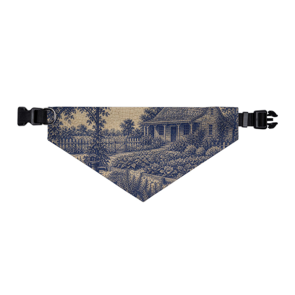 Dog Bandana Collar – Transferware Kitchen Garden | Machine-Washable, S–XL