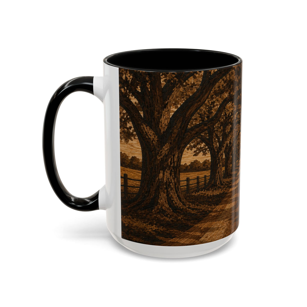 Farmhouse Coffee Mug – Marquetry Live-Oak Lane | Ceramic Accent Mug, 11oz or 15oz