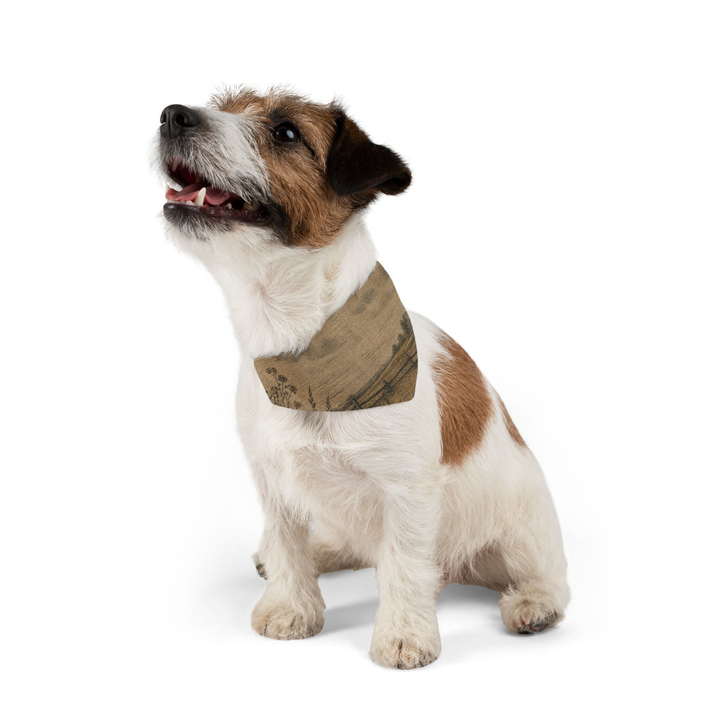 Dog Bandana Collar – Linen Field & Barn | Machine-Washable, S–XL