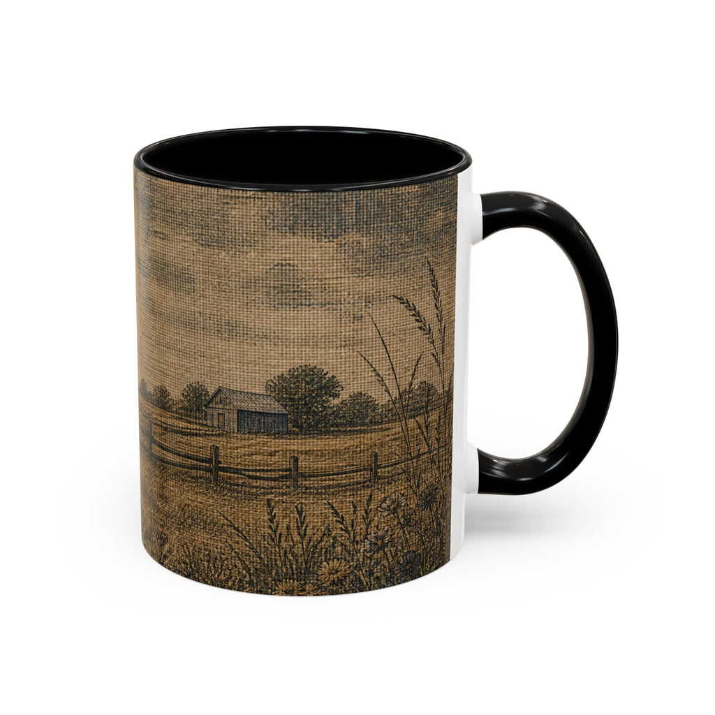 Farmhouse Coffee Mug – Linen Field & Barn | Ceramic Accent Mug, 11oz or 15oz