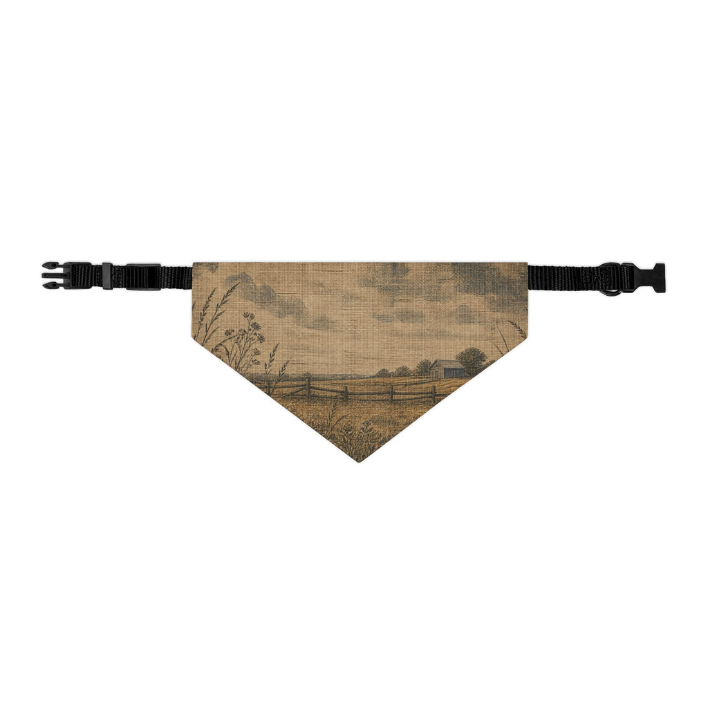 Dog Bandana Collar – Linen Field & Barn | Machine-Washable, S–XL