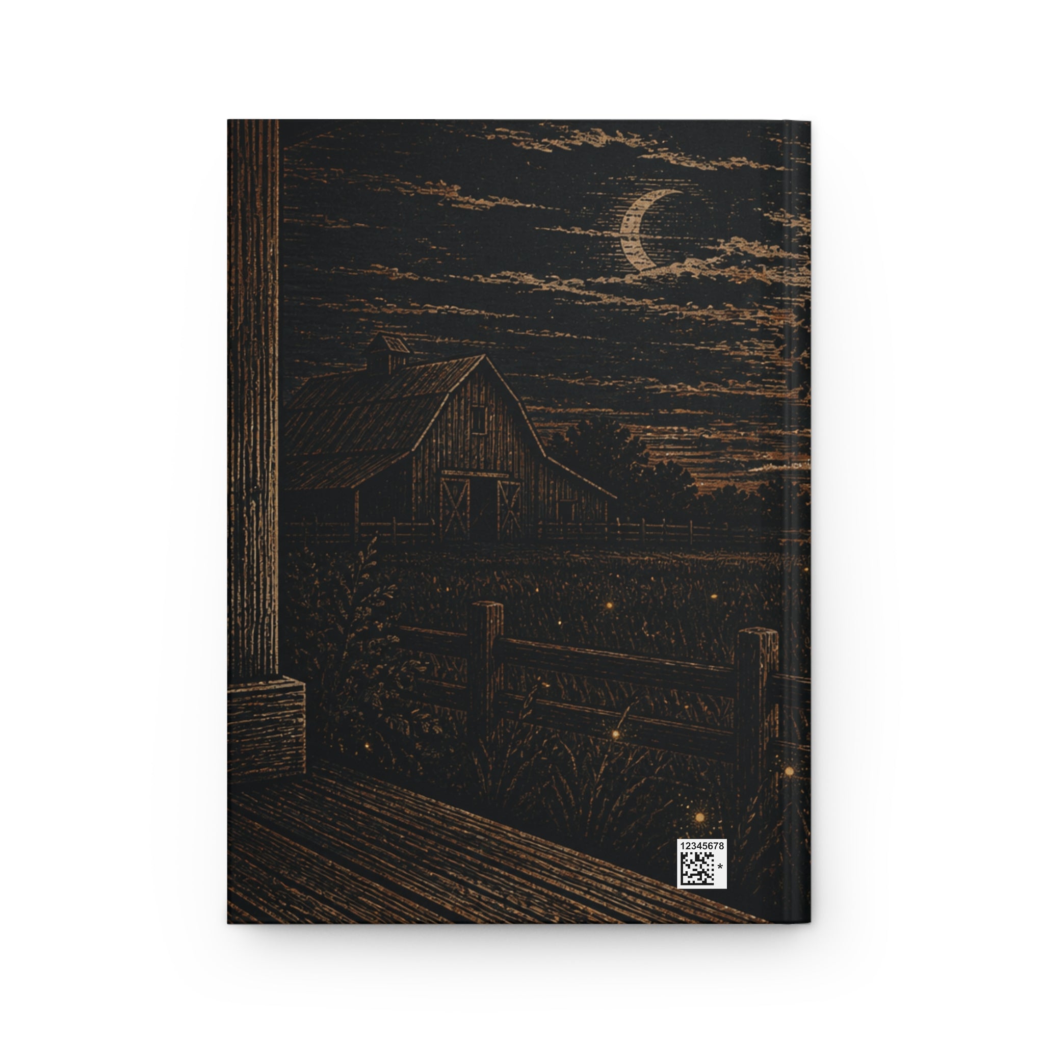 Firefly Hardcover Lined Journal – Night Linocut Fireflies | 150-Page Notebook, 5.75x8
