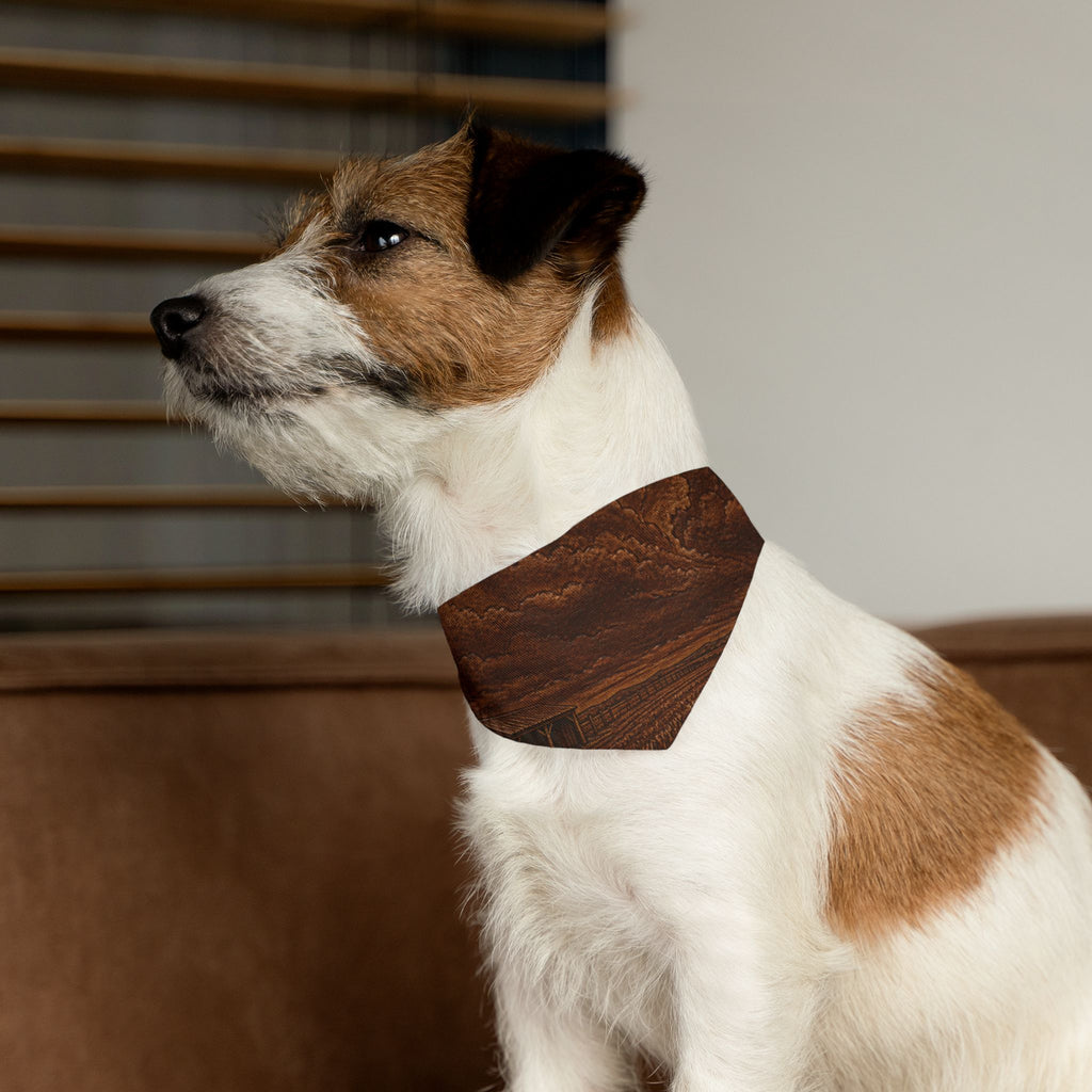 Windmill Dog Bandana Collar – Embossed Leather Windmill | Machine-Washable, S–XL