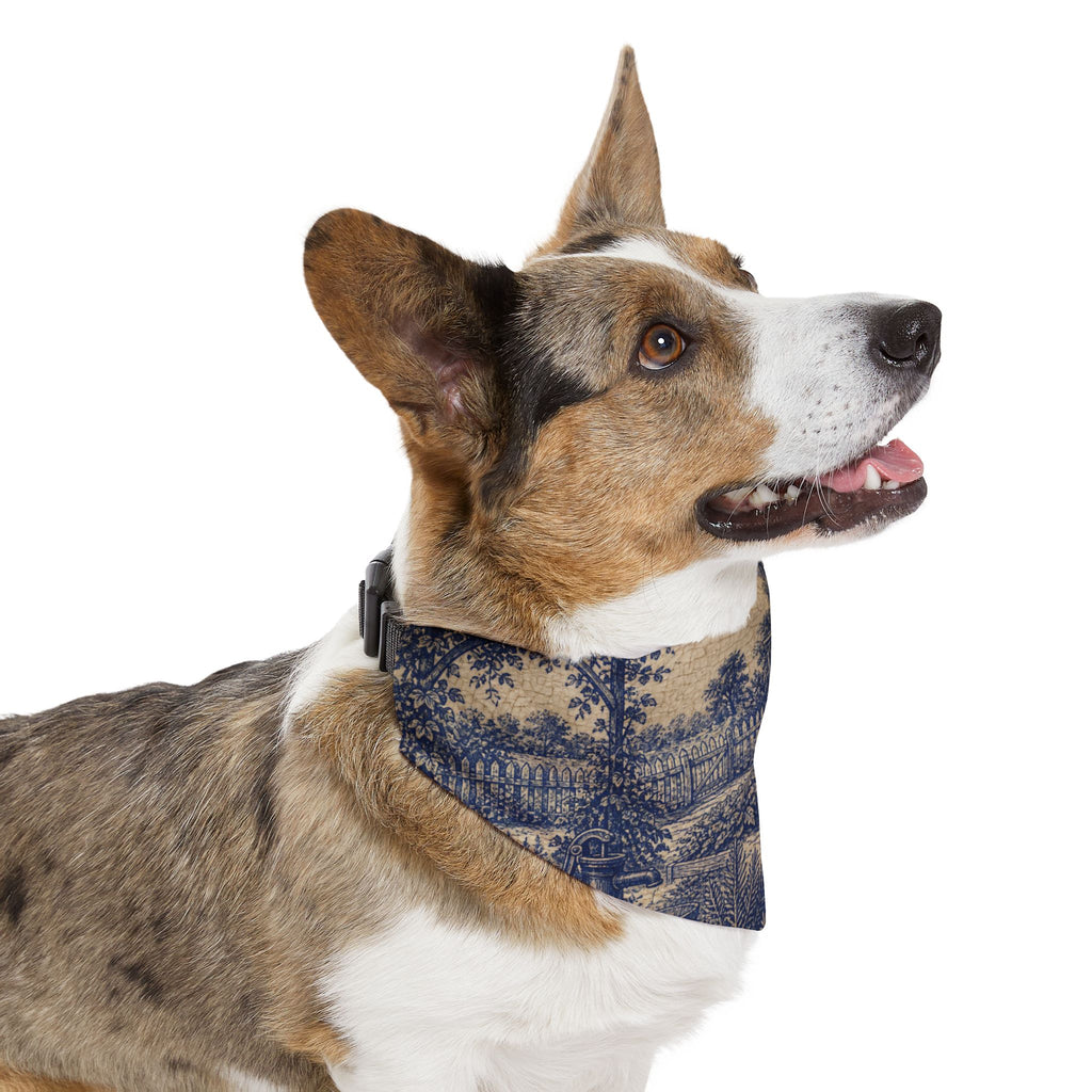 Dog Bandana Collar – Transferware Kitchen Garden | Machine-Washable, S–XL