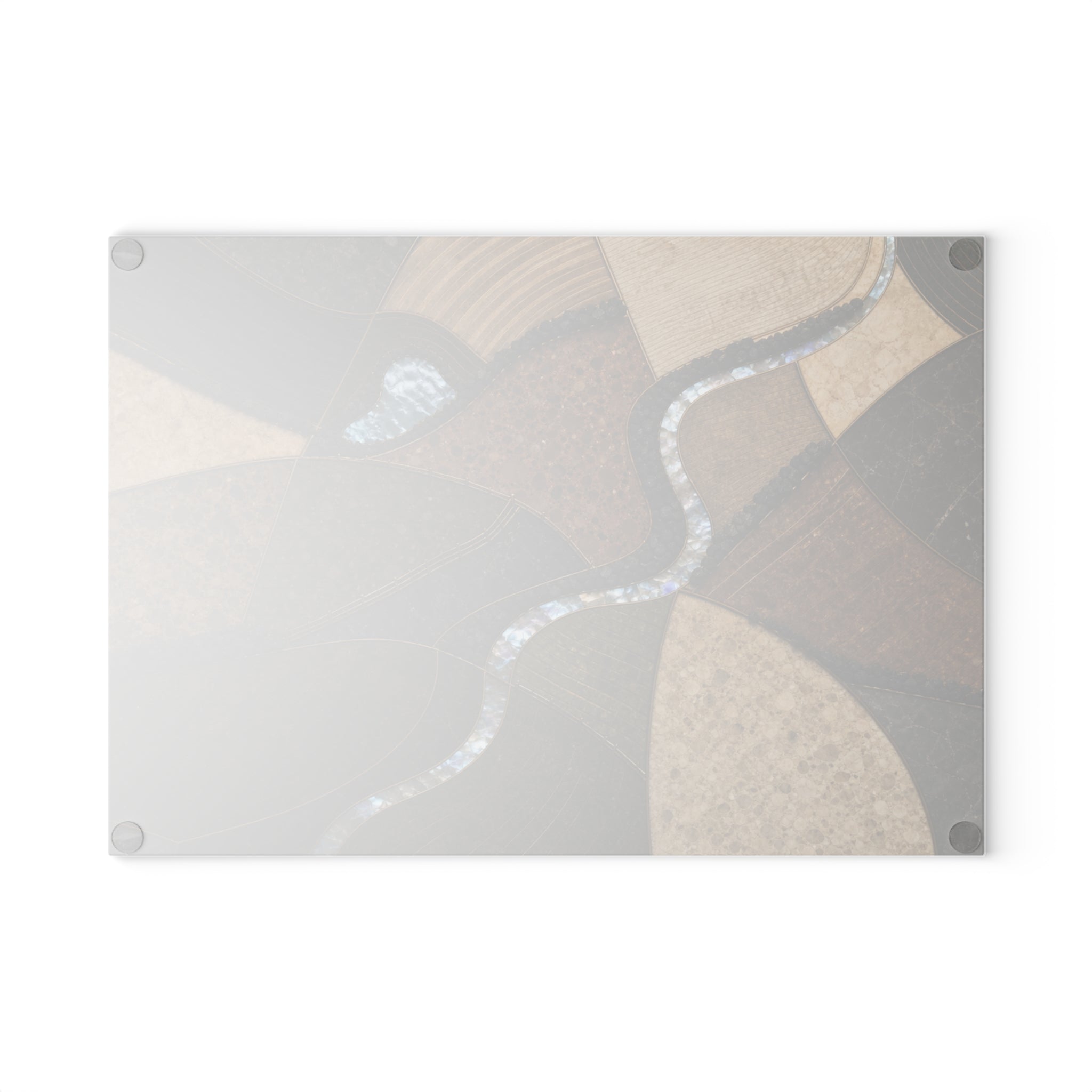 Glass Cutting Board – Field Mosaic | Tempered Glass Charcuterie & Serving Board