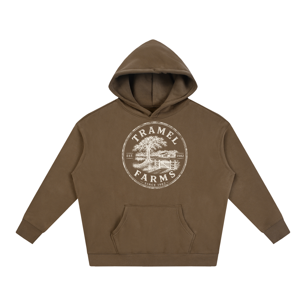 Tramel Farms Badge Hoodie — Oversized Fleece