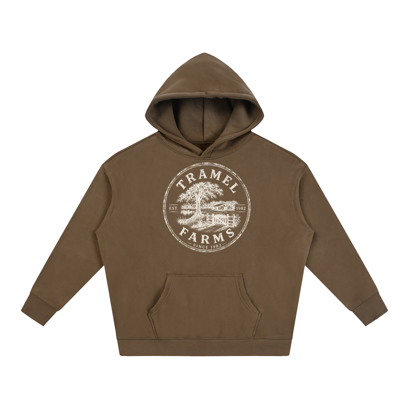 Tramel Farms Badge Hoodie — Oversized Fleece