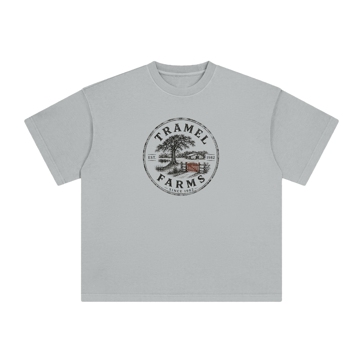 Tramel Farms Badge Tee — Heavyweight Vintage Wash