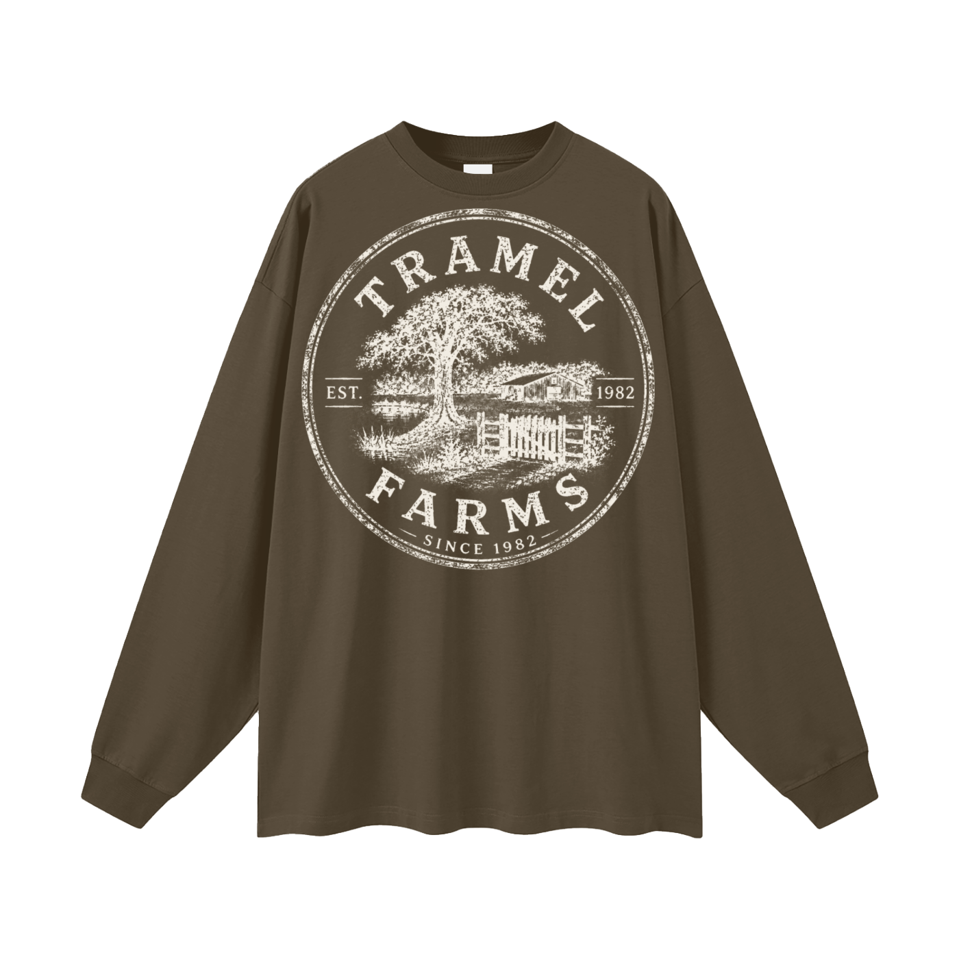 Tramel Farms Badge Long Sleeve — Heavy Cotton