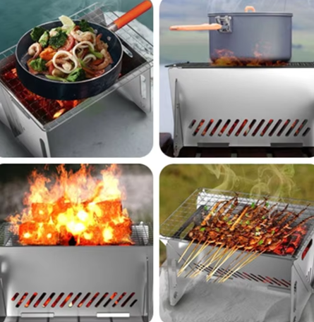 The Camp Stove Grill — Foldable Stainless
