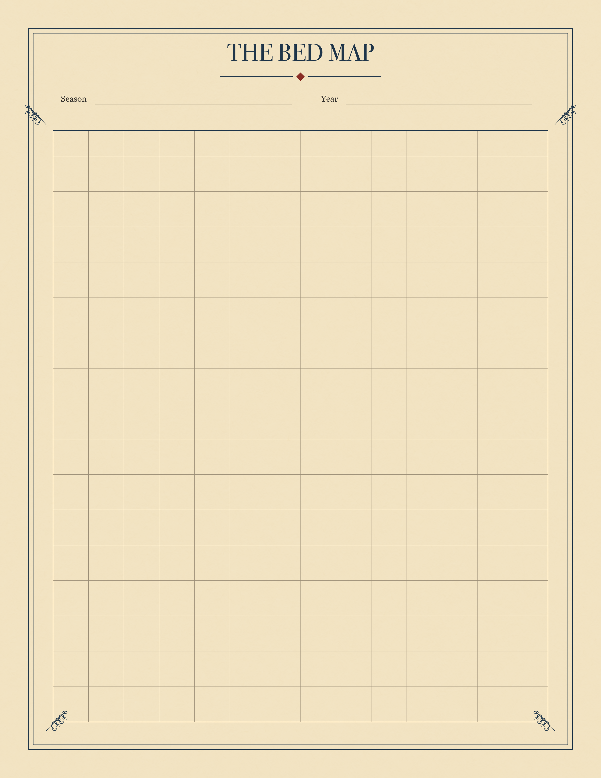The Bed Map sheet