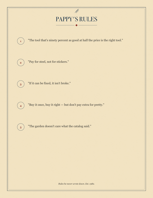 Pappy's Rules, full sheet