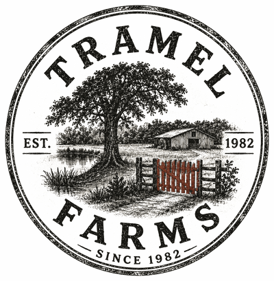 Tramel Farms badge — Est. 1982